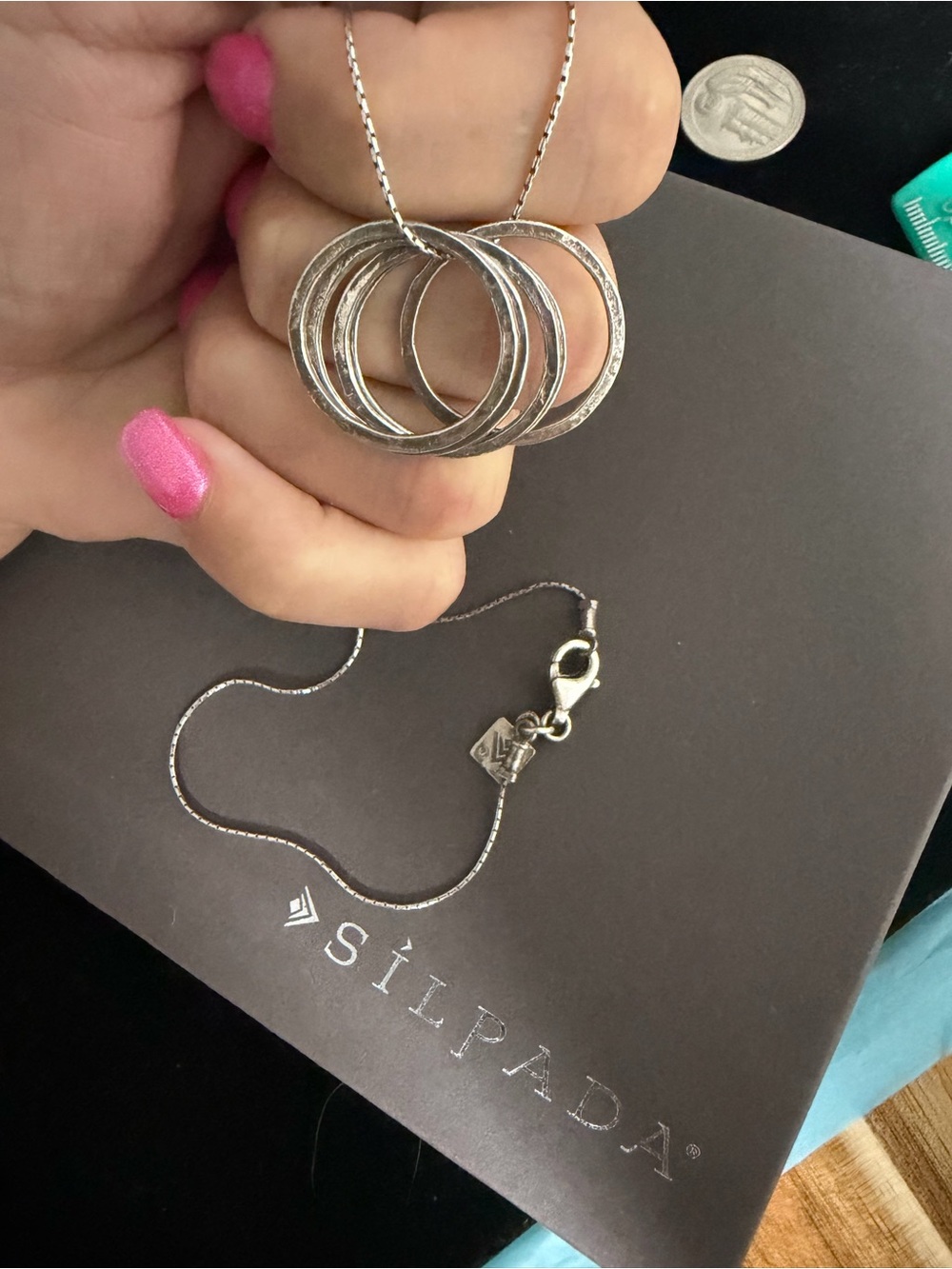 Silpada Sterling silver 5 ring necklace